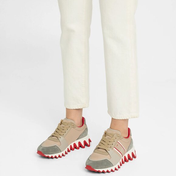 Christian Louboutin NASTROSHARK DONNA Leather Suede Nylon Sneakers Shoes - Picture 4 of 15